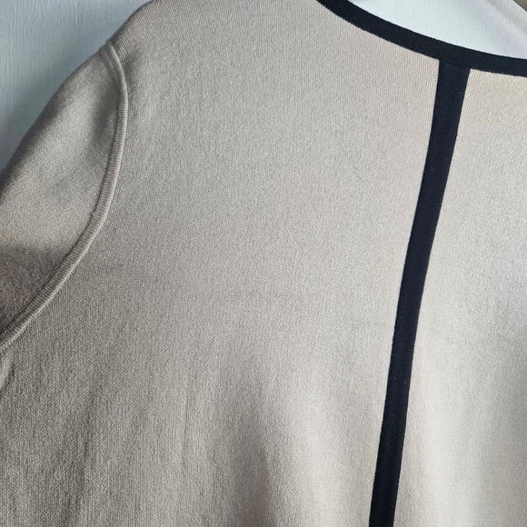 Pure Collection Double Faced Coatigan Cotton Cashmere Cardigan 14/16 Beige Black - Picture 9 of 12